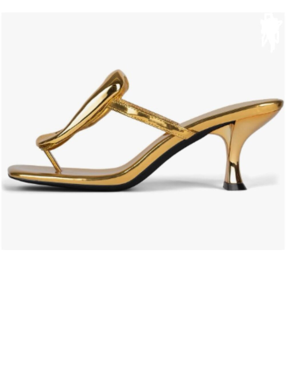 FSJ Gold Open Toe Kitten Heel Flip Flops Slip On Gold Detail Thong Sandals